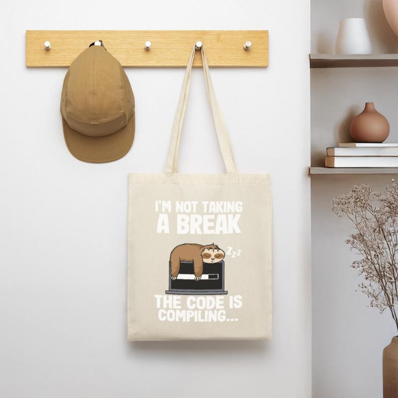 The Code Is Compiling Funny Sloth Programming Nerd Tote Bag