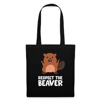 Respect The Beaver Funny Beaver - Tote Bag - black - Front
