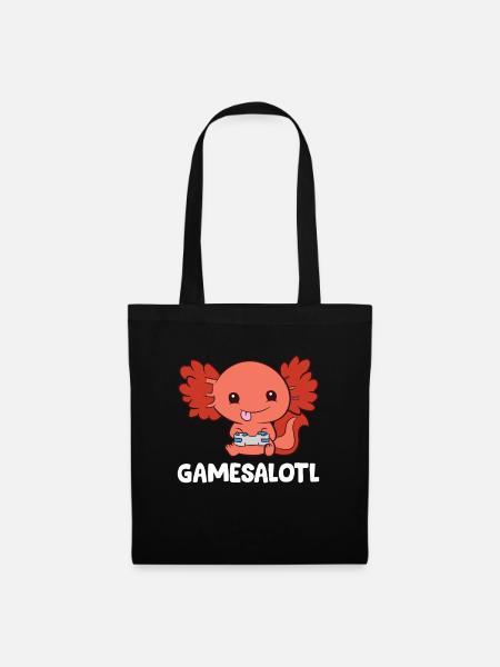 Axolotl Gamer Gamesalotl - Stoffbeutel - Schwarz