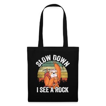 Slow Down I See A Rock Vintage Sunset Retro Sloth - Tote Bag - black - Front