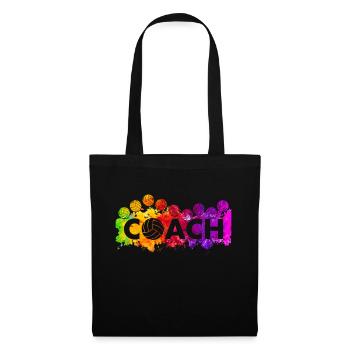 Volleyball Coach auf Regenbogen Farbklecks für - Stoffbeutel - Schwarz - Vorne