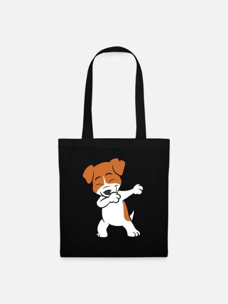 Tupfen Jack Russell Liebe Jack Russell - Stoffbeutel - Schwarz