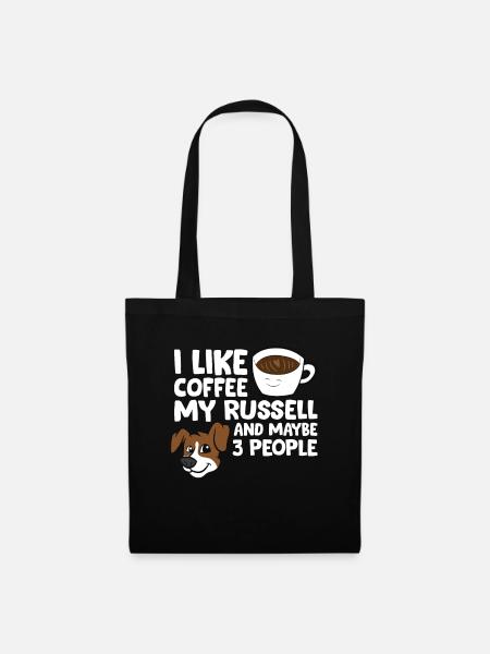 Ik hou van koffie, mijn Jack Russell en - Tygväska - svart