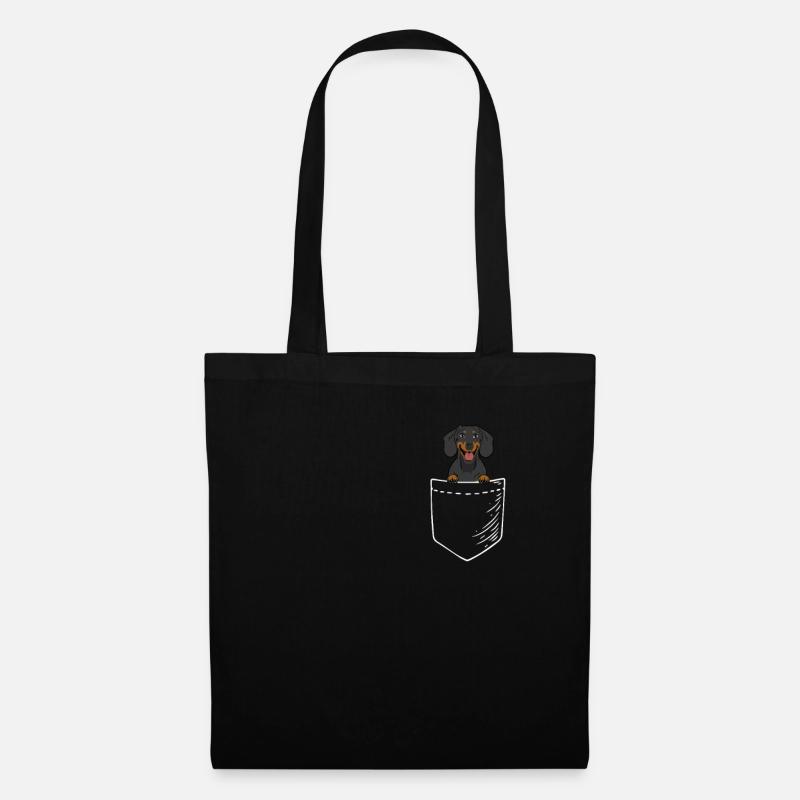 Schwarzer Dackel - Stoffbeutel - Schwarz