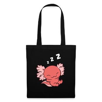 Schlafender Axolotl Liebe Axolotl - Stoffbeutel - Schwarz - Vorne