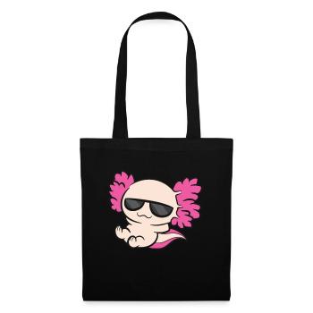 Cooler Axolotl mit Sonnenbrille Liebe Axolotl - Stoffbeutel - Schwarz - Vorne