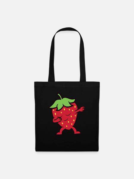 Dabbing Strawberry Love Strawberries - Tote Bag - black