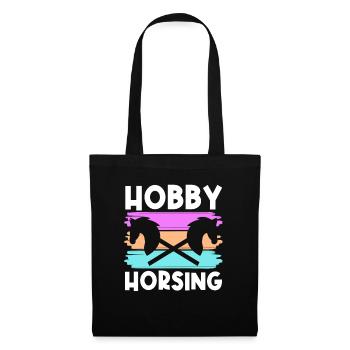 Hobby Horse Retro Grafik Steckenpferde Reiten Tren - Stoffbeutel - Schwarz - Vorne