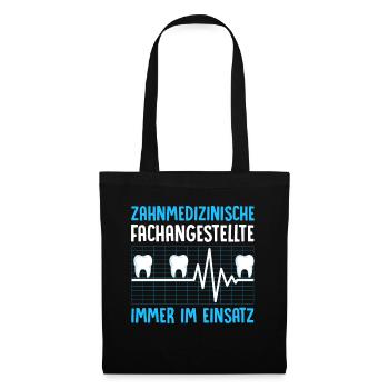 Zahnmedizinische Fachangestellte Zahnarztpraxis He - Stoffbeutel - Schwarz - Vorne