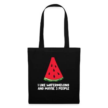 J’aime les pastèques et peut-être 3 personnes - Sac en tissu - noir - Devant