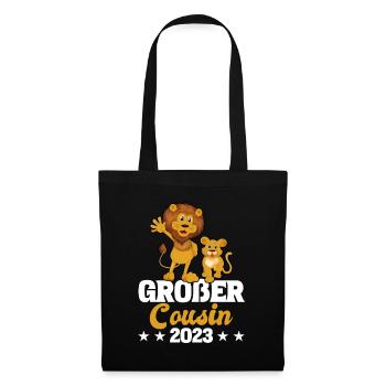 Großer Cousin 2023 Nachwuchs Familie Schwanger Sta - Stoffbeutel - Schwarz - Vorne