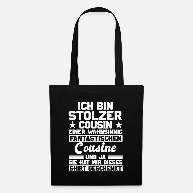 Ich Bin Stolzer Cousin Familie Verwandtschaft Nach - Stoffbeutel - Schwarz