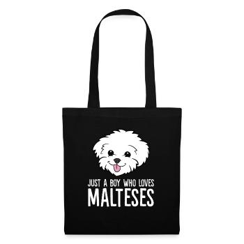 Maltese Dog Just a Boy Who Loves Malteses - Tote Bag - black - Front