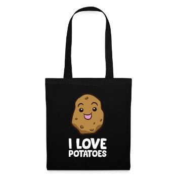 Drôle d’amateur de pommes de terre J’adore les pommes de terre - Sac en tissu - noir - Devant