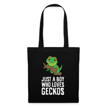 Gecko mignon Juste un garçon qui aime les geckos - Sac en tissu - noir - Devant