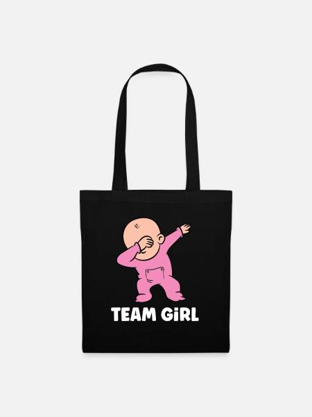 Team Girl Gender Reveal - Stoffbeutel - Schwarz