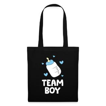 Gender Reveal Baby Shower Team Junge - Stoffbeutel - Schwarz - Vorne