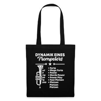 Dynamik Eines Trompeters Trompete Blasmusiker Inst - Stoffbeutel - Schwarz - Vorne