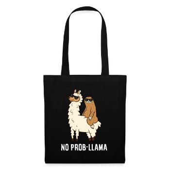 No Prob-llama Cute No Prob Llama Llama - Stoffbeutel - Schwarz - Vorne