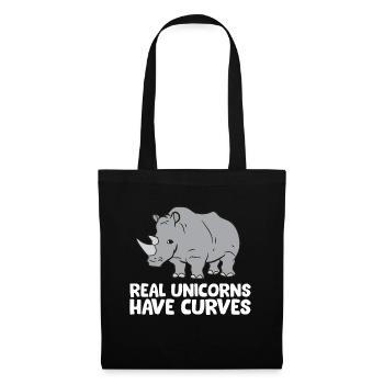 Funny Rhino Lover Real Unicorns Have Curves - Tote Bag - black - Front