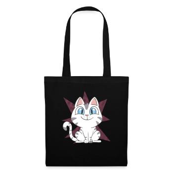 Chat mignon - Sac en tissu - noir - Devant