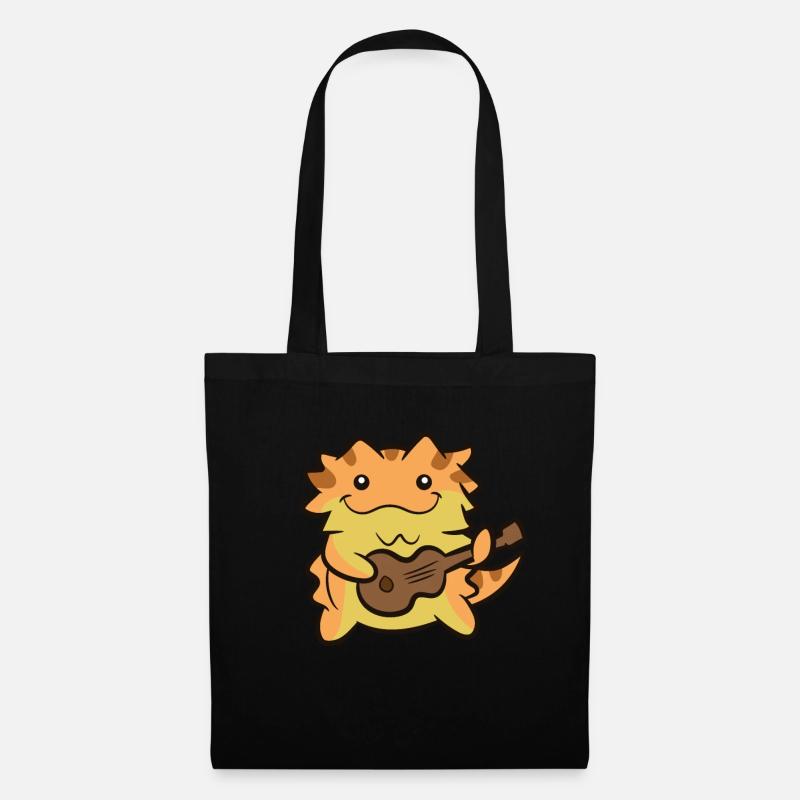 Bartagame Gitarre spielende Eidechse Bartagame - Stoffbeutel - Schwarz