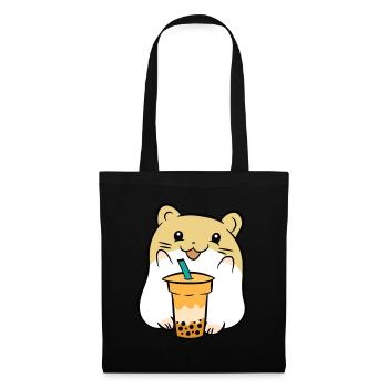 Boba Tea Lover Cute Guinea Pig With Bubble Tea - Tote Bag - black - Front