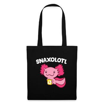 Axolotl Lover Snaxolotl Kawaii Axolotl Essen - Stoffbeutel - Schwarz - Vorne