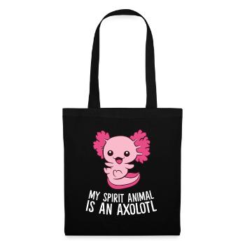 Mignon animal de compagnie Axolotl Mon animal spirituel est - Sac en tissu - noir - Devant