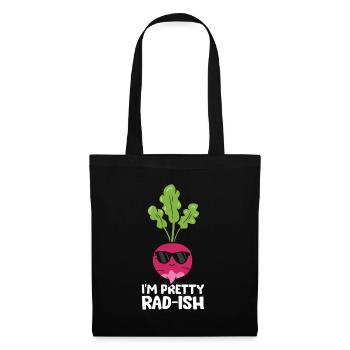 I'm Pretty Radish Vegetable Pun Love Radish - Tote Bag - black - Front