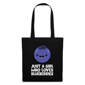 Nur ein Mädchen, das Blaubeeren liebt - Stoffbeutel - Schwarz - Vorne