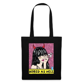 POP-ART Bored As Hell ARTWORK, Devil Frau 80s - Tote Bag - black - Front
