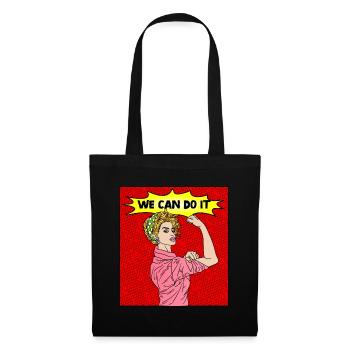 POP-ART COMIC PIN-UP GIRL ON PEUT LE FAIRE - Sac en tissu - noir - Devant