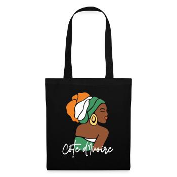 Côte d’Ivoire Drapeau côte d’Ivoire Drapeau Afrique - Sac en tissu - noir - Devant
