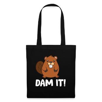 Funny Beaver Dam It Cute Beaver - Tote Bag - black - Front
