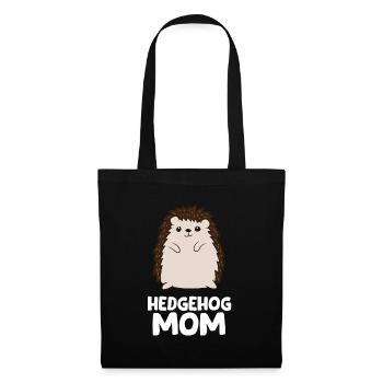 Hedgehog Mom Girls Frauen, die Igel lieben - Stoffbeutel - Schwarz - Vorne