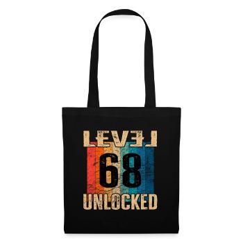 Anniversaire Joyeux anniversaire Niveau débloqué 68 ans - Sac en tissu - noir - Devant