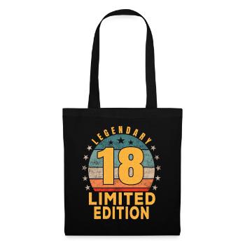 Geburtstag Legendary 18 Jahre Limited Edition - Stoffbeutel - Schwarz - Vorne