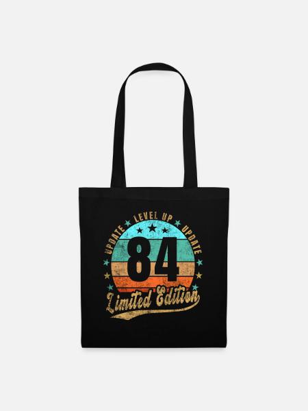 Update Level Up 84 Jahre Limited Edition Retro - Stoffbeutel - Schwarz