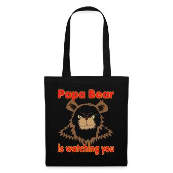Papa Bear vous regarde - Sac en tissu - noir - Devant