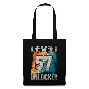 Birthday Gift Level Unlocked 57 years - Tote Bag - black - Front