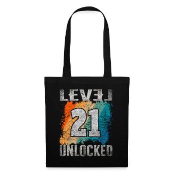 Birthday Gift Level Unlocked 21 years - Tote Bag - black - Front