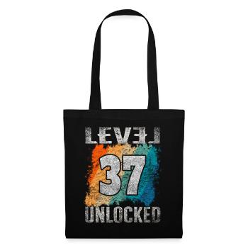 Birthday Gift Level Unlocked 37 years - Tote Bag - black - Front