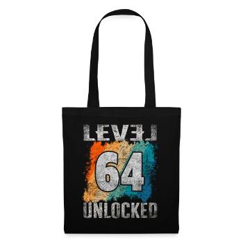 Birthday Gift Level Unlocked 64 years - Tote Bag - black - Front