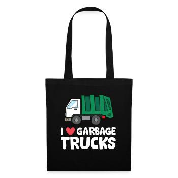 Recyclage des camions à ordures J’adore les camions à ordures - Sac en tissu - noir - Devant