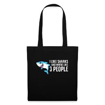 J’aime les requins et peut-être comme 3 personnes aiment les requins - Sac en tissu - noir - Devant