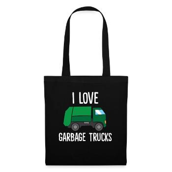 I Love Garbage Trucks - Tote Bag - black - Front