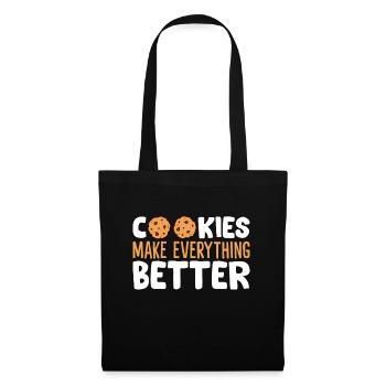 Les biscuits rendent tout meilleur Aimer le chocolat - Sac en tissu - noir - Devant
