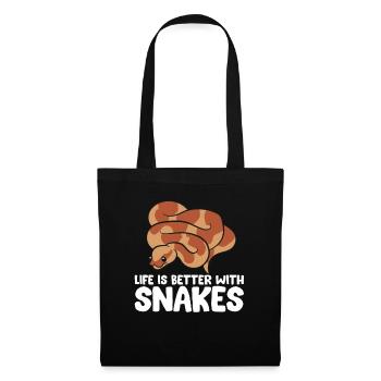 La vie des amoureux des serpents est meilleure avec les serpents - Sac en tissu - noir - Devant