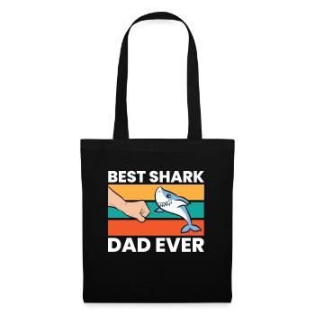 Shark Lover Papa Meilleur requin Papa Jamais - Sac en tissu - noir - Devant